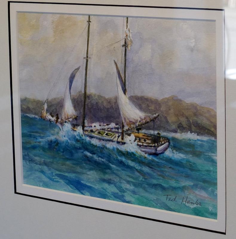 "Seeking Shelter on Monhegan" a watercolor by Ted Hanks. Ted Hanks