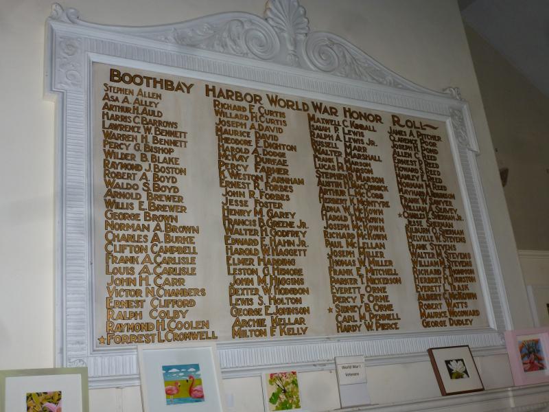 The tribute to soldiers lost in the first World War remains unchanged in the front room. KATRINA CLARK/Boothbay Register