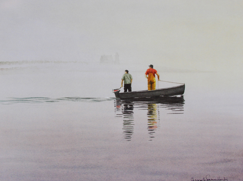 "Headed Out," a watercolor by Consuelo Eames Hanks, 1950. Consuelo Eames Hanks