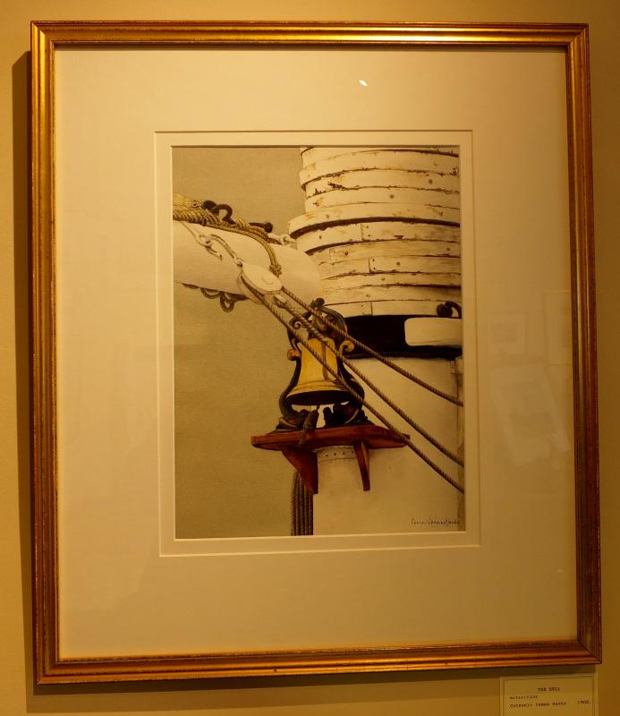 "The Bell," a watercolor by Consuelo Eames Hanks, depicts the bell aboard the Schooner Victory Chimes. "The Bell" Consuelo Eames Hanks