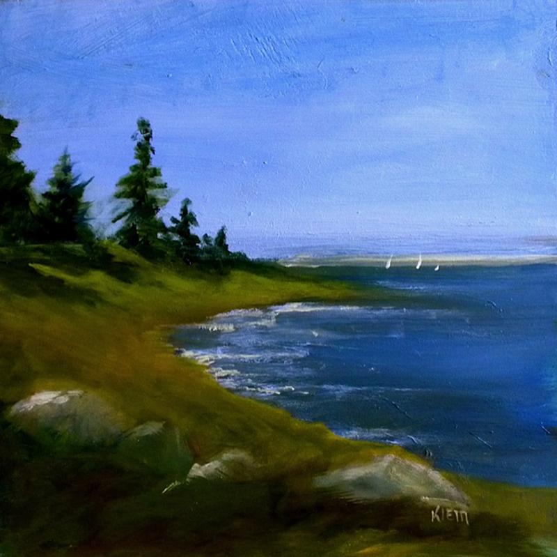 "Kresge Point," oil on panel by Barbara Klein. Barbara Klein