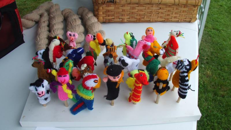 Alpaca wool finger puppets for sale. KATRINA CLARK/Boothbay Register