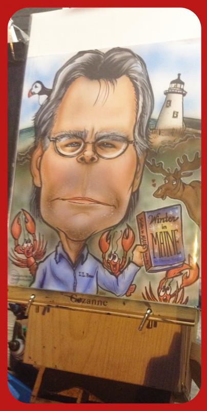 A CARICATURE of Maine author Stephen King, by Emily Anthony. SUZI THAYER/Boothbay Register
