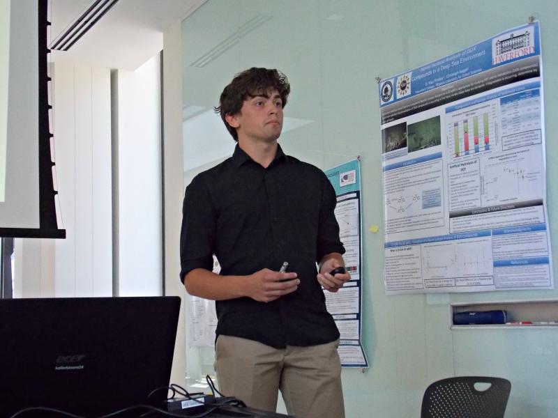 David Fidley talks about how DDT breaks down into new compounds near the ocean floor. KATRINA CLARK/Boothbay Register