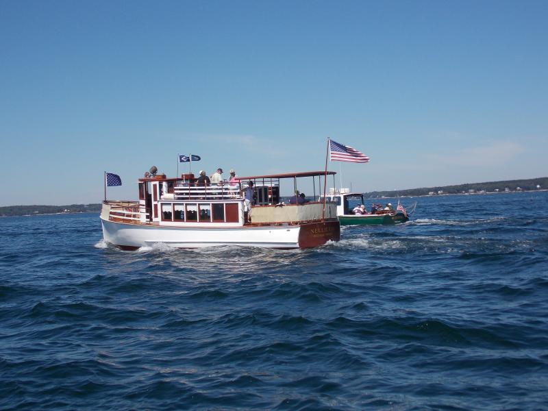 The Nellie G II, captained by George McEvoy, with happy cruisers riding. KATRINA CLARK/Boothbay Register