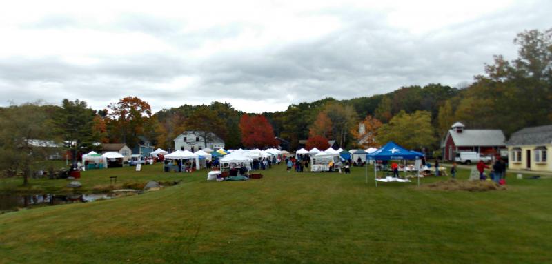 The craft tents as seen from the train. KATRINA CLARK/Boothbay Register