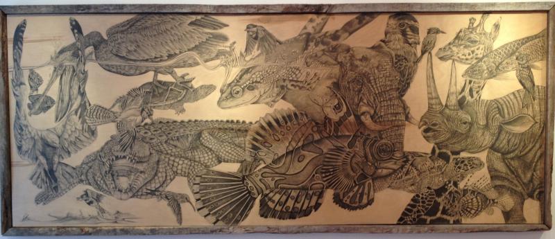 “All Eyes Are On You,” by Brandon Lutterman is but one of the artist’s works to be displayed at Boothbay Harbor Memorial Library through December. Courtesy of Caroline Roberts “All Eyes Are On You,” by Brandon Lutterman