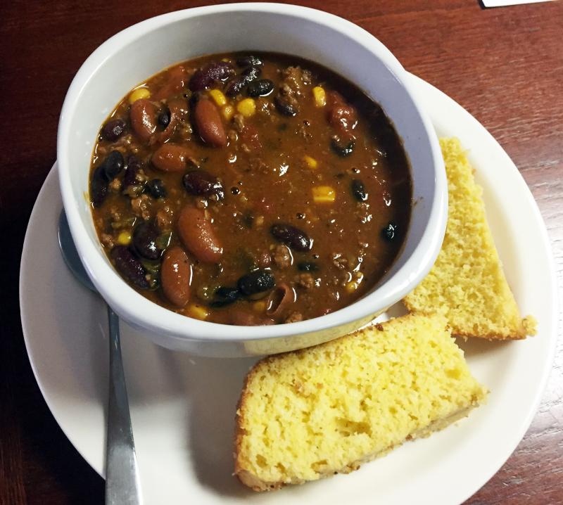 Robert Harris’s southern style chili will knock your socks off. And you can have it at 6 a.m. if you want it. SUZI THAYER/Boothbay Register