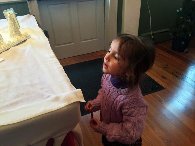 Sophie Simard was one of many wide-eyed young spectators at the Gingerbread Spectacular. SUZI THAYER/Boothbay Register