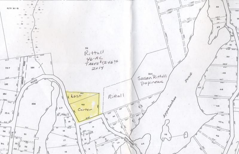 The tax map, showing the land purchased by the Carters, including the area they lost when the survey surfaced. Courtesy of Douglas Carter