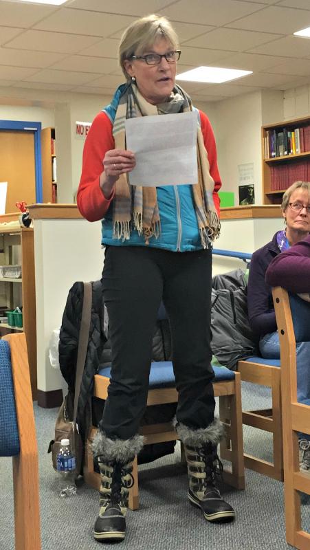 Teacher Kathy Hartley talks about the struggles all teachers face and why they deserve a new contract. KATRINA CLARK/Boothbay Register