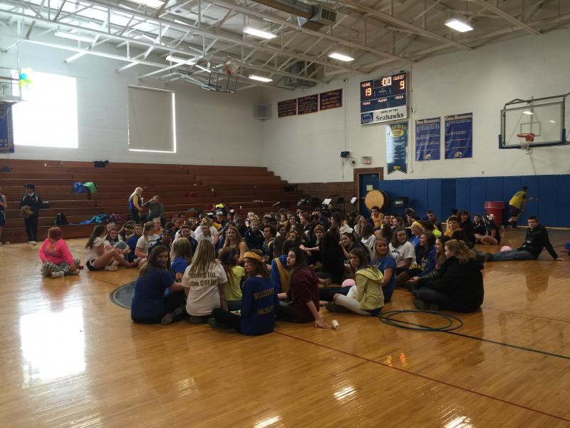 Boothbay Region High School students participated in a peaceful sit-in protest on Friday, Feb. 27 supporting the teachers and their desire for a new contract with the school board. Not all students were in support of or participated in the protest. KATRINA CLARK/Boothbay Register
