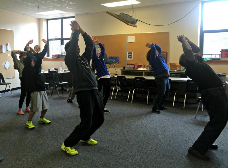 John Jenkins leads a group in tai chi during Wellness Day. KATRINA CLARK/Boothbay Register