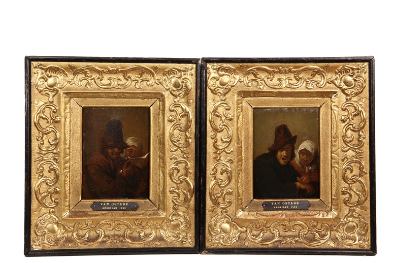 Pair of oil paintings by Adrien Jansz Van Ostade. Courtesy photo