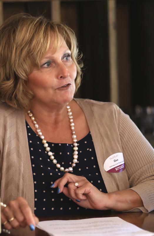 The first lady of Maine, Ann LePage, speaks about the challenges one faces when creating their “new normal” at a New Hope For Women fundraiser in Boothbay Harbor on June 18. Courtesy of Robert Mitchell Ann LePage, First Lady of Maine
