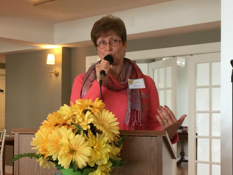 St. Andrews Auxiliary President Carole Zalucky thanks the volunteers for all their hard work and dedication. KATRINA CLARK/Boothbay Register