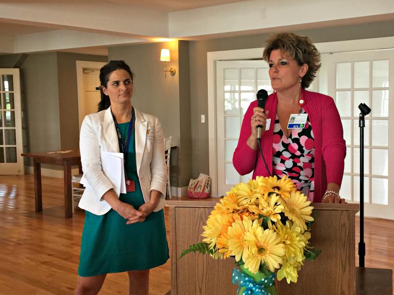 Anni Pat McKenney, left, and Cindy Wade, both spoke positively about the future of healthcare in the region. KATRINA CLARK/Boothbay Register