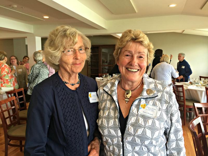 St. Andrews Auxiliary Treasurer Carol Lingard, left, with Penny Thumith, who volunteered 5,800 hours of her time to the auxiliary. Thumith was one of many volunteers recognized at the auxiliary’s annual luncheon on June 3. KATRINA CLARK/Boothbay Register