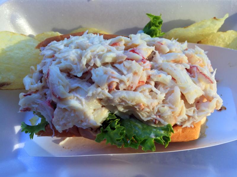 The enormous crabmeat rolls at Trevett Country Store are right up there in popularity with the lobster rolls. SUZI THAYER/Boothbay Register