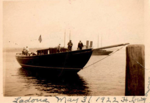 The Ladona launches May 31, 1922 in East Boothbay, at Hodgdon Yachts.