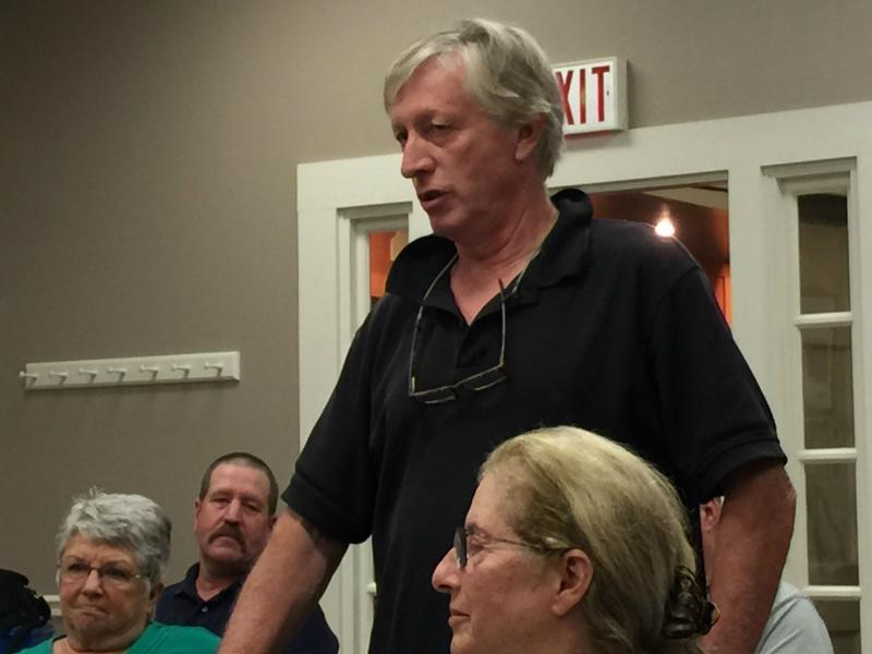 Bill Royall of Southport suggests the selectmen should open up a design competition to come up with a plan for the town gateway area. KATRINA CLARK/Boothbay Register
