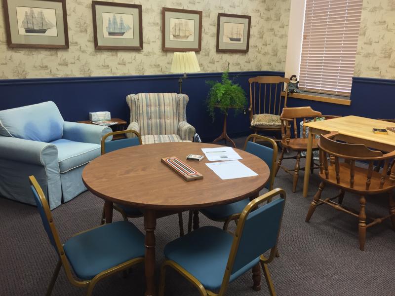 This room features tables and chairs for card playing, and some comfortable chairs for reading, or just relaxing. SUZI THAYER/Boothbay Register
