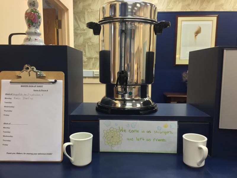 The coffee station. SUZI THAYER/Boothbay Register