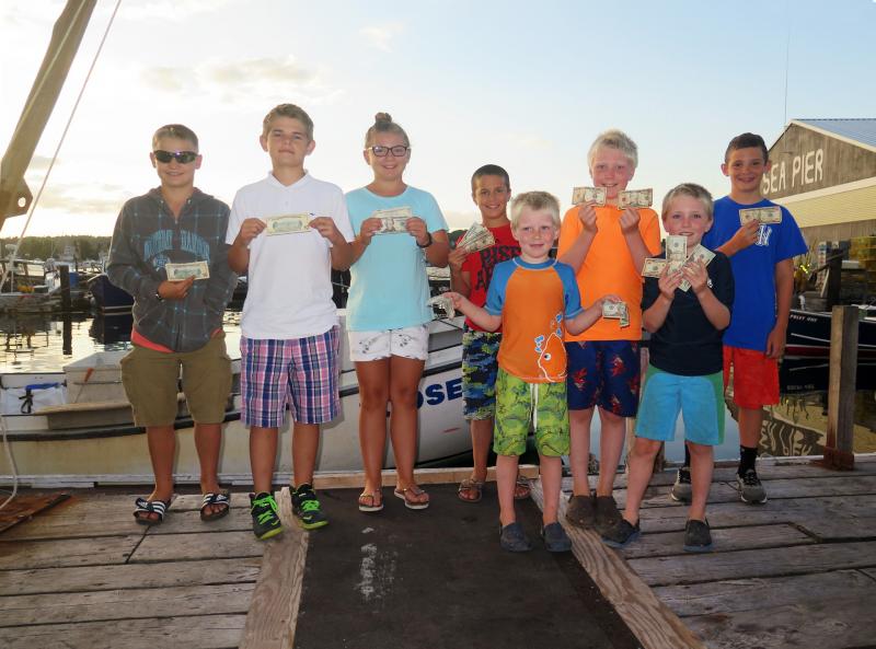 The youth mackerel and pollock winners at the Boothbay Region Fish & Game Association Saltwater Fishing Tournament, which took place Aug. 8-9. Courtesy of Steve Rubicam