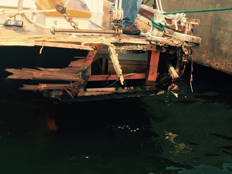 The damage done to the Lazy Jack. Courtesy of Bruce White