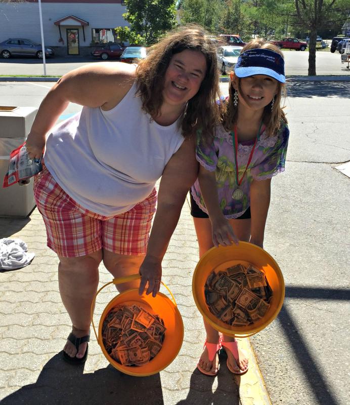 Sarah Riggens, left, with her daughter and Special Olympian Chloe Desjardins. Together they helped raise money for Special Olympics Maine on Saturday, Sept 12. KATRINA CLARK/Boothbay Register