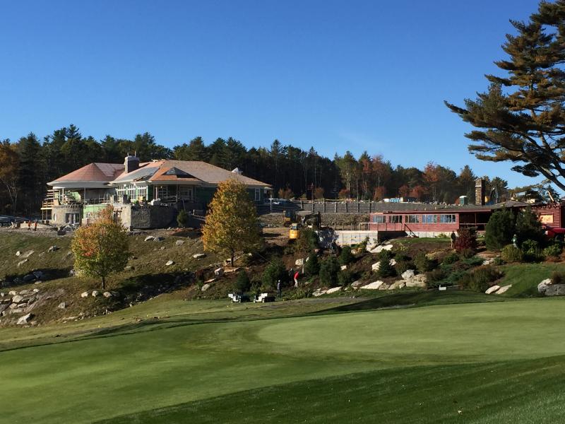 The old, right, and new, left, Boothbay Harbor Country Club clubhouses. KATRINA CLARK/Boothbay Register