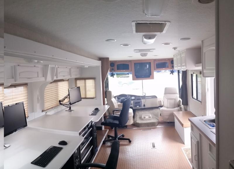 This surplus recreational vehicle was retrofitted with technology, power upgrades and the necessary space in which multiple investigators could conduct important forensic and investigative work in the crime associated with child pornography and child trafficking. (Photo courtesy of Maine Computer Crimes Unit).