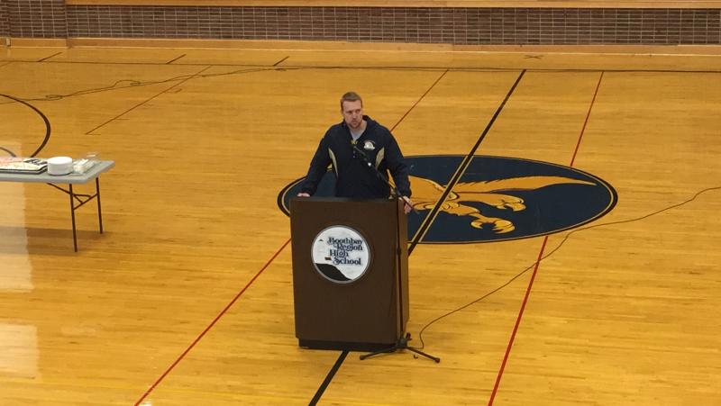 Principal Dan Welch talks about the Summit Project. KATRINA CLARK/Boothbay Register