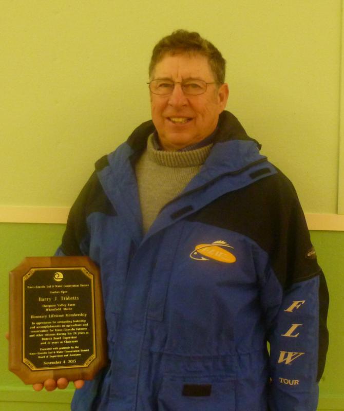 Barry Tibbetts, Honorary Lifetime Membership on District Board. Courtesy photo