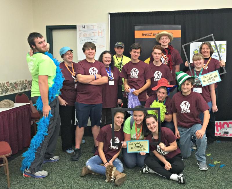 Having fun at the Leadership conference. Back row, from left: Jacob Bishopp, Tammy Blackman, Cameron Crocker, Kacy Pound, Nate Sample, Sam Betts, Noah Sherburne, Nick Simpson, Savannah Sedivy, Anne Barker. Front row, from left: Emma Hodgdon, Molly Thibault, Lillian Sherburne, Draco Peaslee and Zach Blackman. KATRINA CLARK/Boothbay Register