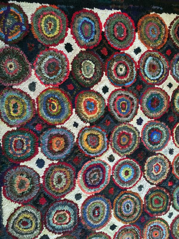 One of Susie Stephenson’s original rugs, made from recycled wool. SUZI THAYER/Boothbay Register
