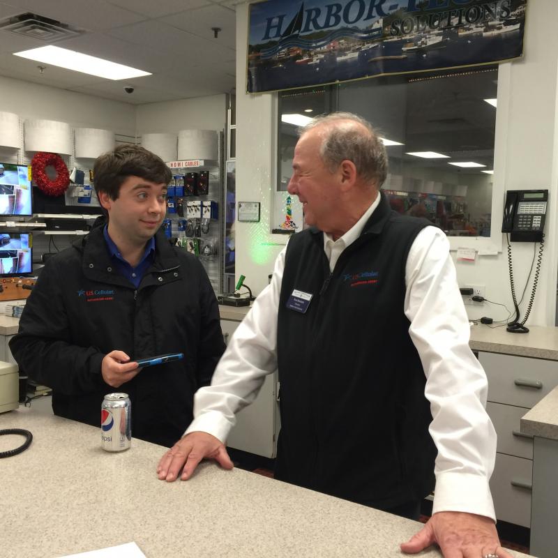 Nick Mirabile and Russell Brackett at Harbor-Tech Solutions. KATRINA CLARK/Boothbay Register