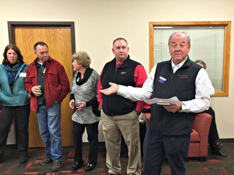 Russell Brackett introduces business owners and talks about the purpose of Business After Hours. KATRINA CLARK/Boothbay Register