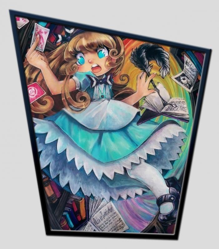 MECA graduate Lori Stebbins renders Alice as she falls into Wonderland. “Descending Into Madness” (Photo courtesy Scott Nash)