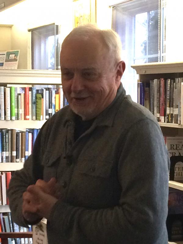 Kevin Mannix at the Boothbay Harbor Memorial Library on Jan 15. LISA KRISTOFF/Boothbay Register Kevin Mannix