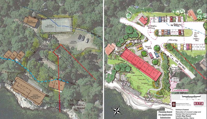 These computer-aided designs show the proposed renovations for Linekin Bay Resort’s Linwood Lodge. BILL PEARSON/Boothbay Register