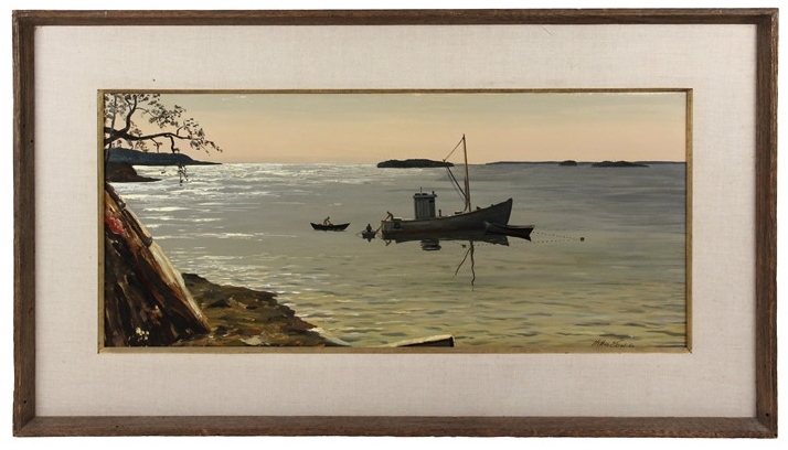 3. Oil on canvas painting, “The Carrier”, by Stephen Etnier (ME/CA, 1903-1994). Stephen Etnier’s “The Carrier”