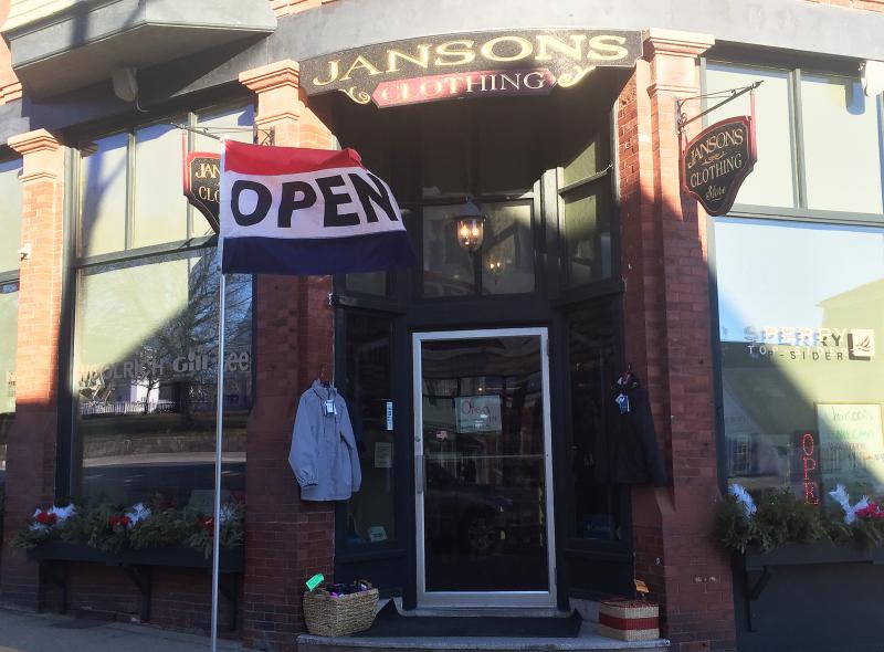 Janson’s Clothing, in the heart of Boothbay Harbor, is open year-round. SUZI THAYER/Boothbay Register