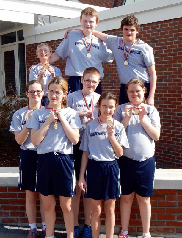 Also competing were, from left, back row: Deshawn ”the Beast” Averill, Adam Jackimovicz, Tom Wilcox; middle row: Valerie Giles, Isaac Pray, Amber Hyson; front row: Grace Giles, and Chloe Desjardins. Courtesy photo
