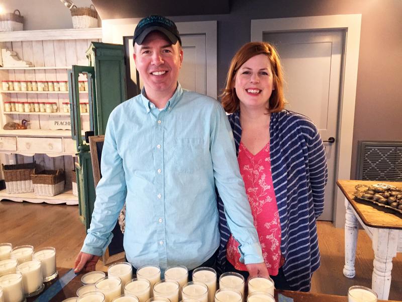 Michael and Cara Gaffney in their new shop at 8 Wharf Street in Boothbay Harbor. SUZI THAYER/Boothbay Register