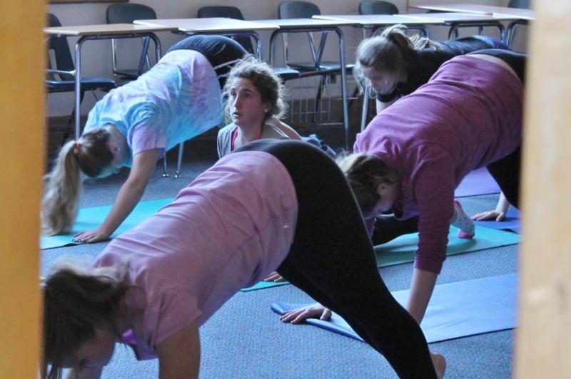 Yoga class at the BRHS Wellness Day. Courtesy of Noah Sherburne