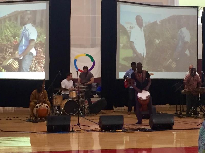 The band Sidy Maiga from Mali performs at La fête de la Francophonie des écoles. Courtesy of Natalie Gorey