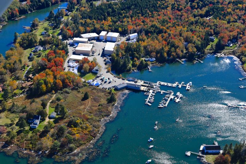 Hodgdon Yacht Services on Southport Island, where a firefighters drill was held April 19. Courtesy of Robert Mitchell