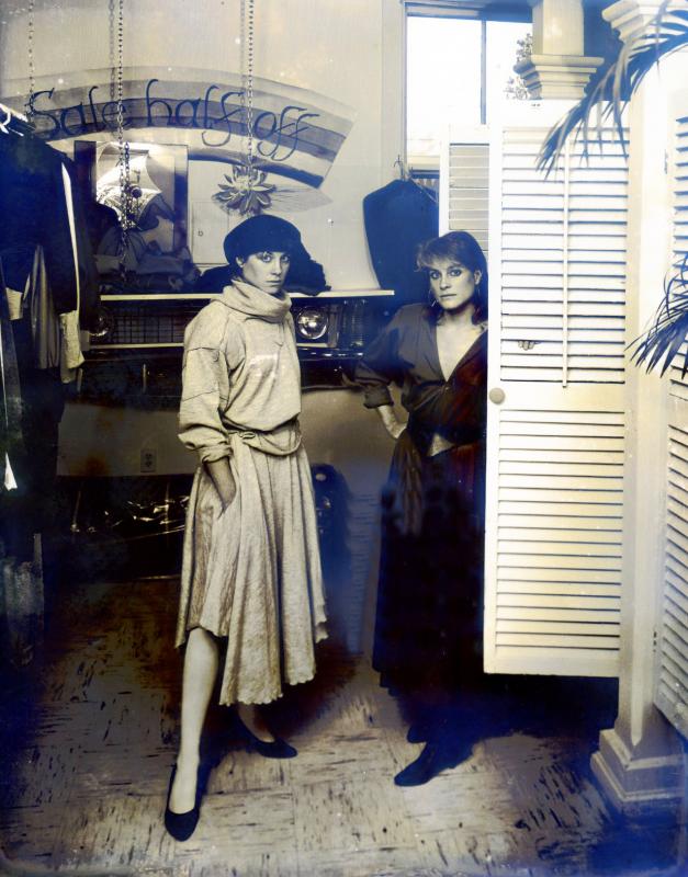 Adele Bielli, left, and identical twin sister Andy, in their Newport R.I. boutique