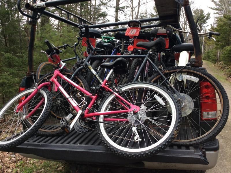 There are still a few dozen bikes of all types that have to be repaired each spring by Rotary volunteers. Each bike requires different replacement parts, many of which are increasingly difficult to procure. Courtesy of Patty Seybold